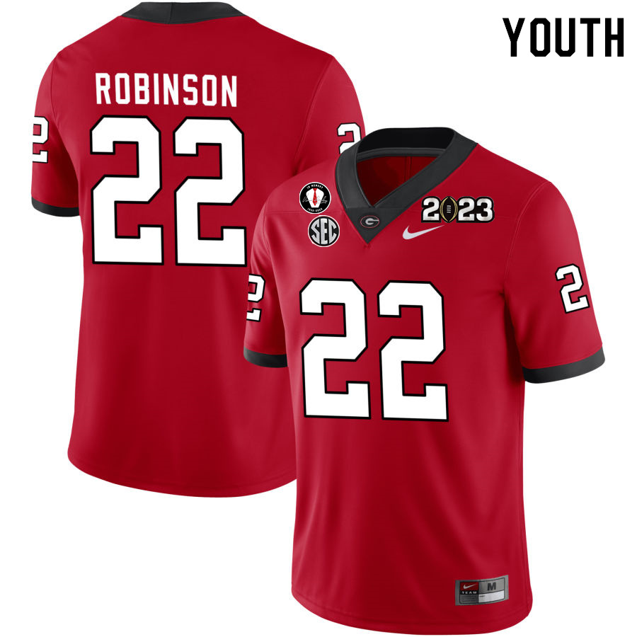 Youth #22 Branson Robinson Georgia Bulldogs 2022-23 CTP National Championship Football Jerseys